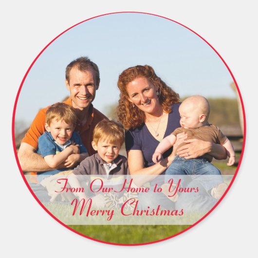 我々の家からメリークリスマスの写真まで ラウンドシール (正面)