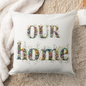 我々の家の装飾文字スプレー野花 クッション (ブランケット)