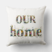 我々の家の装飾文字スプレー野花 クッション (裏面)