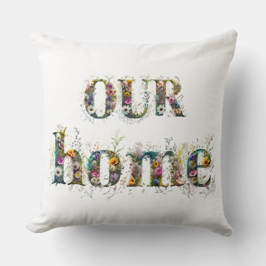 我々の家の装飾文字スプレー野花 クッション (正面)