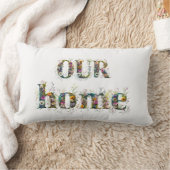 我々の家の装飾文字スプレー野花 ランバークッション (ブランケット)