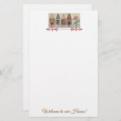 我々の家へようこそ–2 便箋 (正面/裏面)