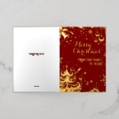 我々の家族からあなたの赤まで 箔グリーティングカード (外側レイダウン)