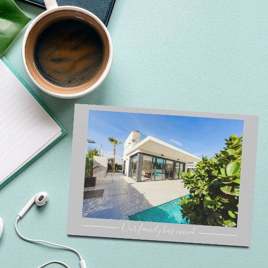 我々の家族が移動カスタムした家の写真シック灰色 案内状