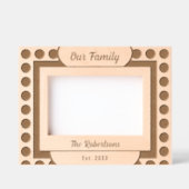 我々の家族モダンサークルスクエアウッド写真 レーザー彫刻フレーム (正面)