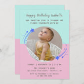 我々の射撃、 発砲スターが一誕生日に 招待状 (正面/裏面)