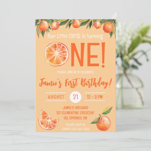 我々の小さなかわいこちゃんが一つになった！最初の誕生日 招待状 (スタンド正面)