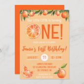 我々の小さなかわいこちゃんが一つになった!最初の誕生日 招待状 (正面/裏面)