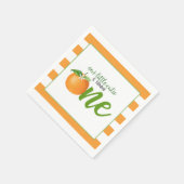 我々の小さなかわいこちゃんは一つのナプキン – またはストライプ スタンダードカクテルナプキン (角)