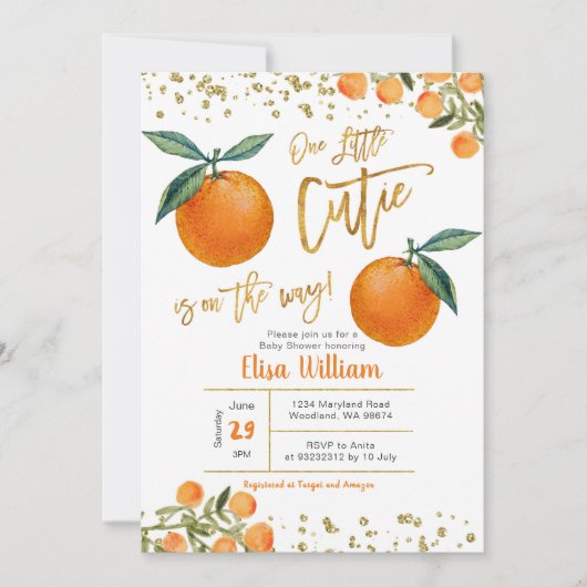 我々の小さなかわいこちゃんは途中で招待されている 招待状 (正面)