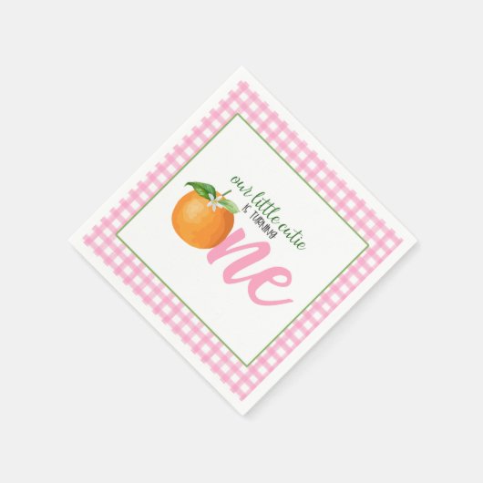 我々の小さなかわいこちゃんは、1つのナプキンを回している – Pk Plaid スタンダードカクテルナプキン (角)