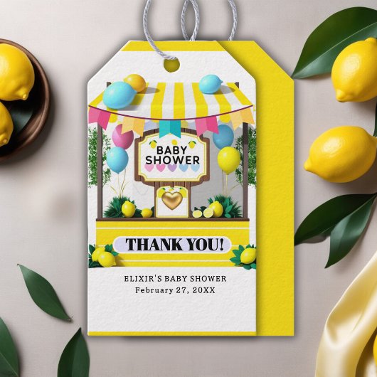 我々の小さなかわいこちゃんレモネードスタンドベビーシャワー ギフトタグ
