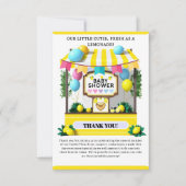 我々の小さなかわいこちゃんレモネードスタンドベビーシャワー サンキューカード (正面)
