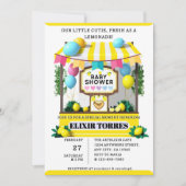 我々の小さなかわいこちゃんレモネードスタンドベビーシャワー 招待状 (正面)