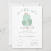 我々の小さなかわいこちゃん多汁水の色ベビーシャワー 招待状 (正面)