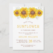 我々の小さなひまわりが一つになった |誕生日 招待状 (正面)
