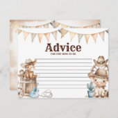 我々の小さなカウボーイワイルドウェストベイビーシャワーアドバイス エンクロージャーカード (正面/裏面)