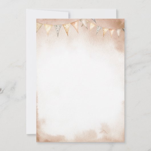 我々の小さなカウボーイワイルドウェスト赤ちゃんシャワー 招待状 (裏面)