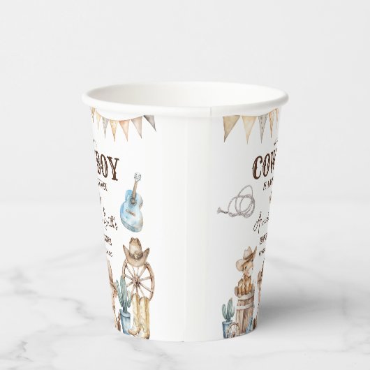 我々の小さなカウボーイワイルドウェスト赤ちゃんシャワー 紙コップ (右)