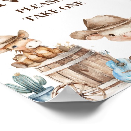 我々の小さなカウボーイ野生の西の赤ん坊シャワーは好意 ポスター (角)