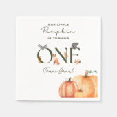 我々の小さなカボチャの森の動物の誕生日 スタンダードカクテルナプキン (正面)