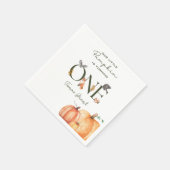 我々の小さなカボチャの森の動物の誕生日 スタンダードカクテルナプキン (角)