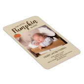 我々の小さなカボチャはここにいる秋誕生の発表 マグネット (右側)