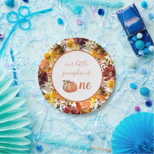 我々の小さなカボチャはワンプレートファースト誕生日 ペーパープレート (パーティー)