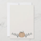 我々の小さなカボチャは一つの最初の誕生日を回している 招待状 (裏面)