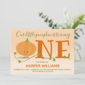 我々の小さなカボチャは一つの最初の誕生日を回している 招待状 (スタンド正面)