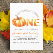 我々の小さなカボチャは一つの最初の誕生日を回している 招待状