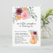 我々の小さなカボチャは一つの花模様を 招待状 (スタンド正面)