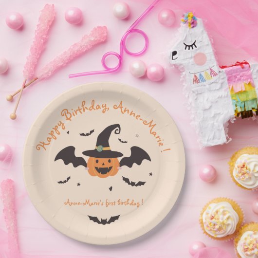 我々の小さなカボチャは一つの誕生日を ペーパープレート (パーティー)