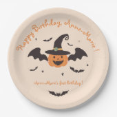 我々の小さなカボチャは一つの誕生日を ペーパープレート (正面)