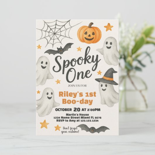 我々の小さなカボチャは一つ回っている | 1歳 招待状 (スタンド正面)