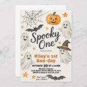 我々の小さなカボチャは一つ回っている | 1歳 招待状 (正面/裏面)