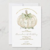 我々の小さなカボチャは1つのカボチャ誕生日を回している 招待状 (正面)