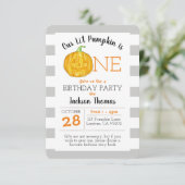 我々の小さなカボチャは1つの最初の誕生日 招待状 (スタンド正面)