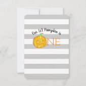 我々の小さなカボチャは1つの最初の誕生日 招待状 (裏面)