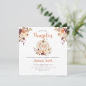 我々の小さなカボチャは1つの誕生日素朴フローラ 招待状 (スタンド正面)