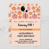 我々の小さなカボチャは、1つの招待状の女の子を回している 招待状 (正面/裏面)