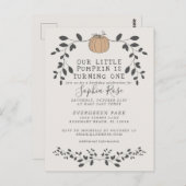 我々の小さなカボチャは、1つの最初の誕生日Iを回している ポストカード (正面/裏面)