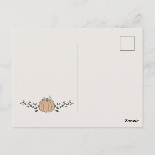 我々の小さなカボチャは、1つの最初の誕生日Iを回している ポストカード (裏面)