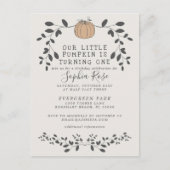 我々の小さなカボチャは、1つの最初の誕生日Iを回している ポストカード (正面)