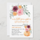 我々の小さなカボチャは、1つの燃えるようなピンクを回している 招待状 (正面)