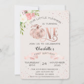 我々の小さなカボチャ1stの最初の誕生日 招待状 (正面)