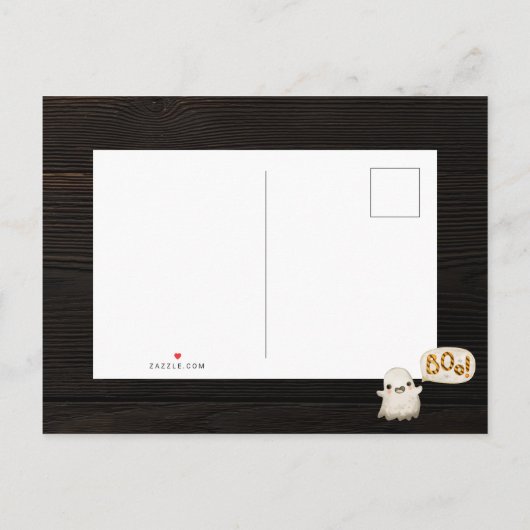 我々の小さなカボチャ |かわいいハロウィーンの誕生日写真 インビテーションポストカード (裏面)