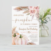 我々の小さなカボチャ | ボホ秋ガール3rd誕生日 招待状 (スタンド正面)