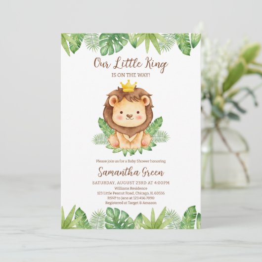 我々の小さなキング獅子赤ちゃんシャワー 招待状 (スタンド正面)