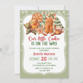 我々の小さなクッキーは、ベビーシャワーパーティーの途中にある 招待状 (正面)